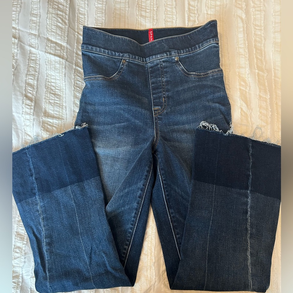 SPANX high rise cropped flare jeans